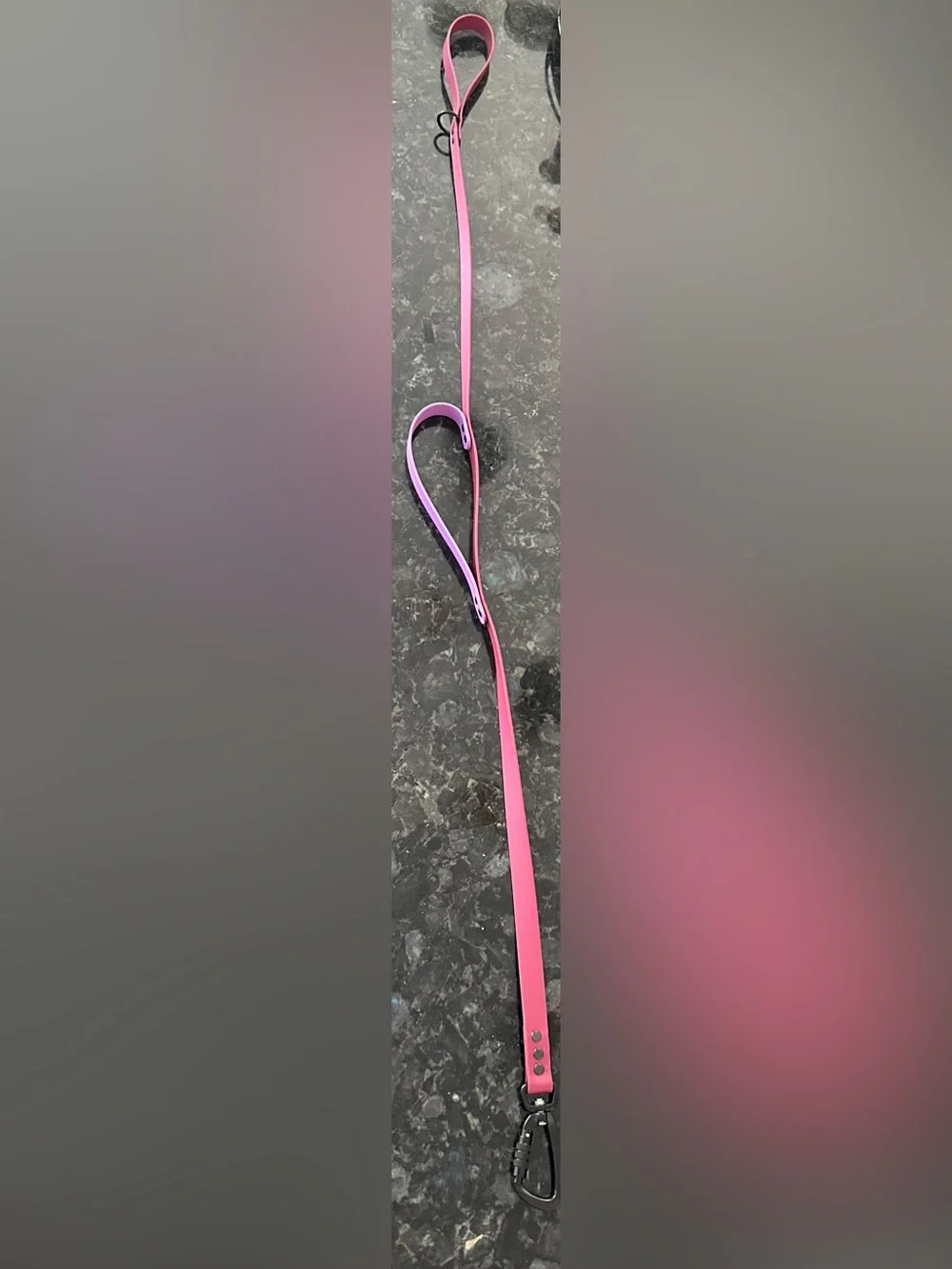 Custom BioThane Dog Leash 4 Ft Wine + Amethyst Traffic Handle Locking Carabiner